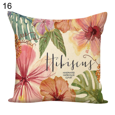

Letters Flower Green Plants Square Pillow Case Cushion Cover Sofa Bed Car Decor