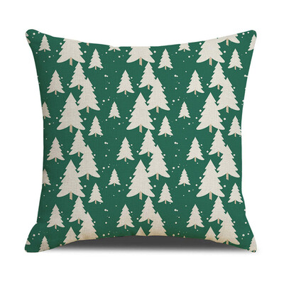 

Siaonvr Christmas Linen Skin Pillow Case Pillow Cushion Elk Snowflake Print 45×45CM