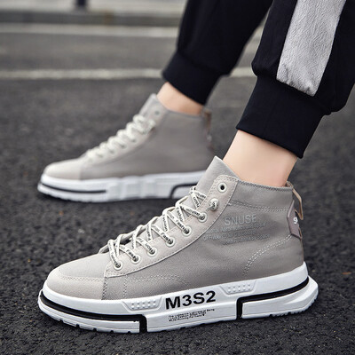 

Mens autumn shoes mens Korean version of the trend of high-top white shoes casual breathable wild board shoes in the net red with the tide shoes