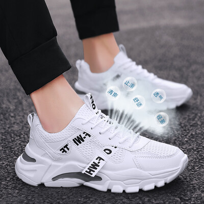 

2019 new old slab shoes summer mens shoes Korean mens sports&leisure white tide shoes breathable mesh white shoes