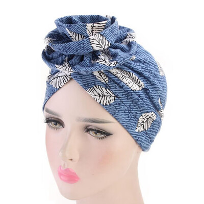 

9 Colors Muslim Women Flower Chemo Cap Bohemia Cotton Turban Hijab Cap Head Scarf