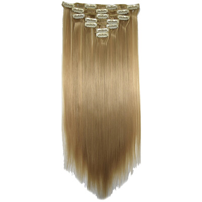 

Gobestart Full Head Women Clip Synthetic High Temperature Wire Straight Hair Piece
