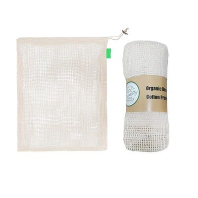 

3PCSSet 3 Size Reusable Cotton Vegetable Bags Home Kitchen Fruit Vegetable Storage Mesh Bags Drawstring Washable