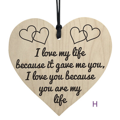 

Gobestart Wooden Hanging Gift Plaque Pendant Family Friendship Love Sign Wine Tags Decor