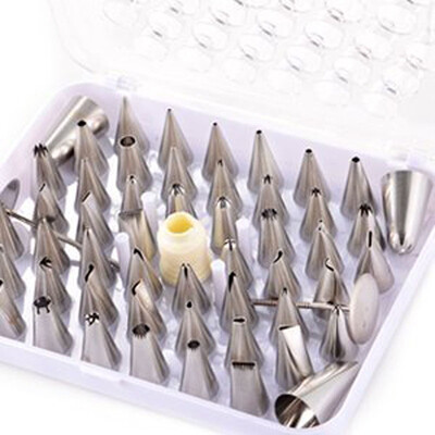 

Siaonvr Set 52pcs Cake Pastry Cream Piping Nozzles Decorating Stainless Steel