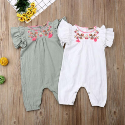 

Newborn Baby Girl Summer Ruffle Floral Romper Bodysuit Jumpsuit Outfits Clothes