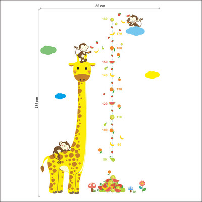 

PVC Height Measurement Kids Growth Chart Removable Nursery Wall Art Decals Stickers Cartoon Umbrella Wall Decoration
