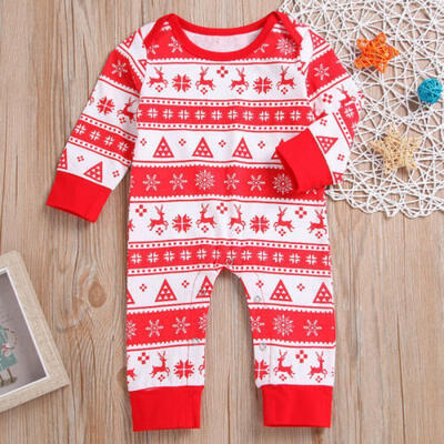 

Newborn Infant Baby Girls Boy Outfits Romper Jumpsuit Christmas Clothes Ooverall