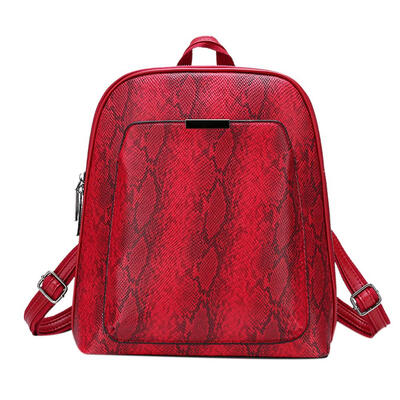 

Snake Print Travel Backpacks Women PU Leather School Bags Small Knapsack