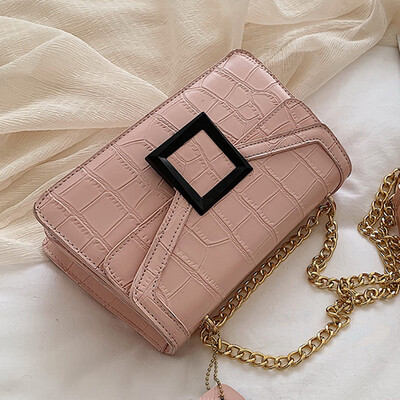 

Foreign style chain bag woman 2019 new fashion small square bag simple single shoulder oblique satchel bag