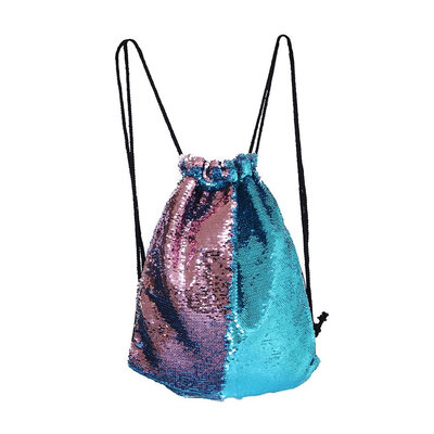 

Women Cosmetic Bags Fashion Glittering Dance Bag Double Color Reversible Sequins Daypack Drawstring Glitter Backpack Magic Paillet