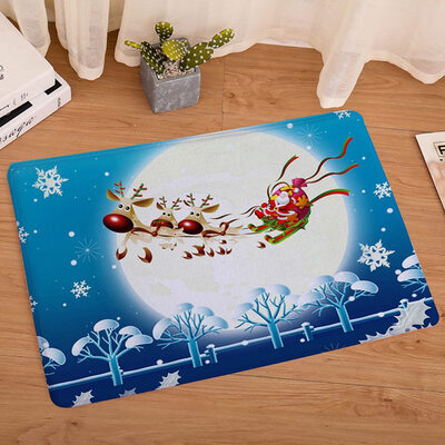 

2020 New Year 7 Styles Santa Claus Christmas Flannel Door Mat Floor Mat Bathroom Home Absorbent Non-Slip Carpet Mat