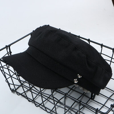 

Internet celebrity octagonal hat autumn&winter rivets beret Korean hat children tide navy hat 100 simple duck tongue hat tide