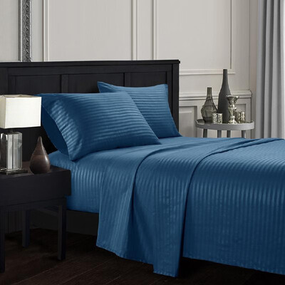 

Elegant Comfort Pure Color Embossed Collection 4-Piece Bed Sheet Bed-cover & Pillowcase Set