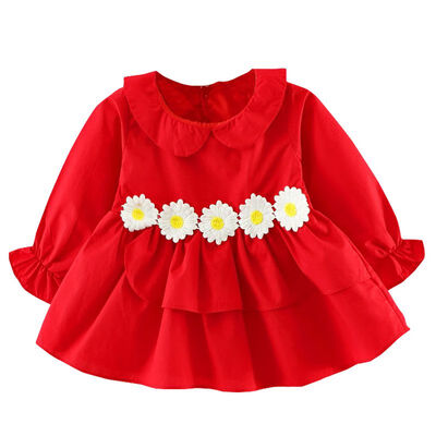 

Spring Casual Toddler Girls Cotton Long-sleeved Dresses Baby Princess Dresses New Fashion Baby Clothing Outfit 0-3Y