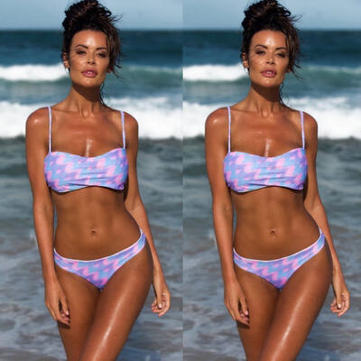 

Women Bikini Set Triangle Push-up Padded Bra Bandage Swimsuit Swimwear Bathing