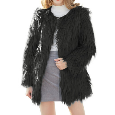 

Toponeto Women Fluffy Coat Winter Warm Faux fur Cardigan Long Sleeve Outerwear Tops