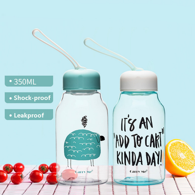 

New Transparent Plastic Student Water Bottle 350ml Portable Water Bottle Sports Decor Water Bottle with Tea Filter Layer