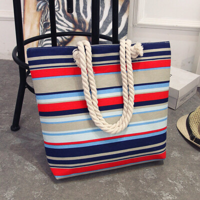 

Summer Shopping Big Bag floral Messenger Bags Women Canvas bohemian style striped Shoulder Beach Bag Female Casual Tote