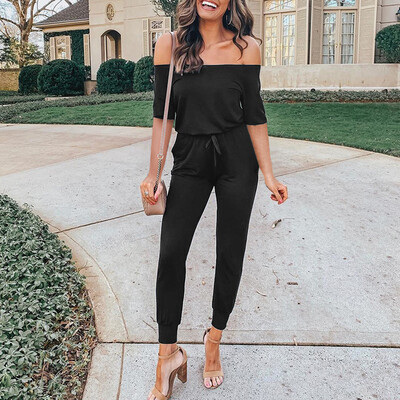 

Starmoon Women Summer Backless Off Shoulder Half Sleeve Rompers Jumpsuit Playsuit