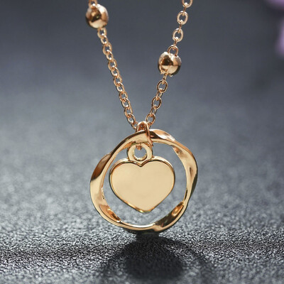 

Minimalist Geometric Pendant Necklace Sweet Gold Beads Chain Butterfly Sweet Romantic Lady Fashion Jewelry Girlfriend Gift