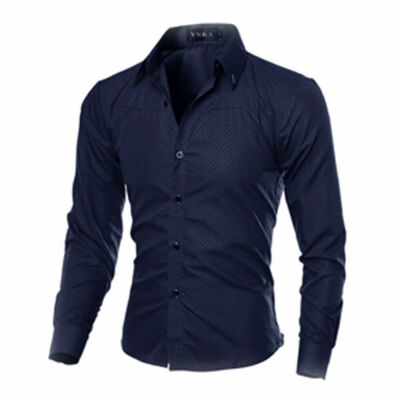 

New Fashion Mens Luxury Casual Stylish Slim Fit Long Sleeve Casual Dress Shirts