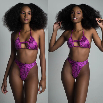 

Roseonmyhand Women Sexy Printed Bikini Two Piece Bandage Swimsuits Beach Swimwear Suits