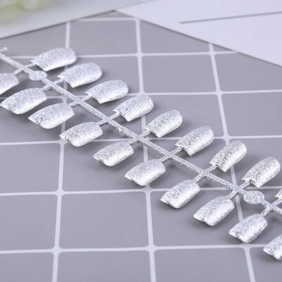 

24pcspack Short Flat-headed Fake Nails Plastic False Nail Art Nail Tips