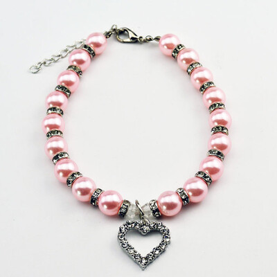 

Fashion Pet Puppy Dog Cat piggy Pearl Necklace Pet Accessories Love Pendant Pets Dogs Cats Collar & Jewelry
