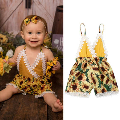 

Canis Baby Girls Halter One-Pieces Romper Jumpsuit Sunsuit Outfit Clothes 0-24M