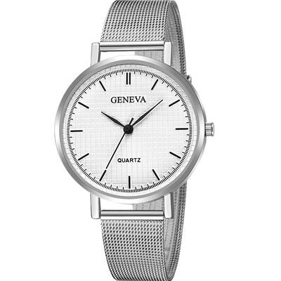

GENEVA Luxury Women Watch Small Dial Silver Metal Mesh Band Stainless Steel Analog Quartz Wristwatch Ladies Gold Watches