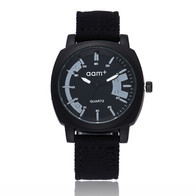 

Simple double-scale mens watch sports military ribbon