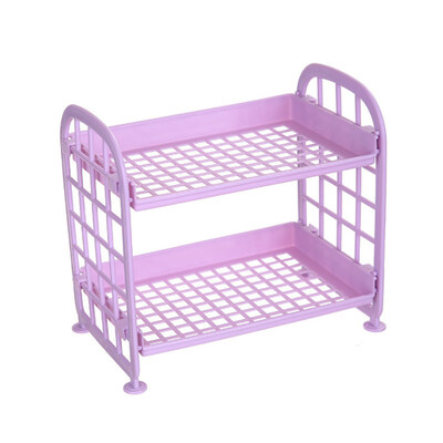 

Double Layers Storage Rack Plastic Makeup Cosmetic Kitchen Bathroom Organizer