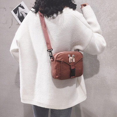 

2019 new Korean version of the wild casual canvas bag female slung small bag ins Harajuku student mini shoulder bag