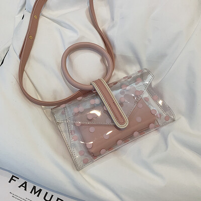 

Summer transparent jelly portable small bag female bag 2019 new Korean version of the wild single shoulder slung fashion envelope bag