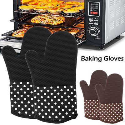 

Non-Slip Silicone Oven Mitts Heat Resistant Kitchen Oven Gloves for Cooking Baking Barbeque Potholder