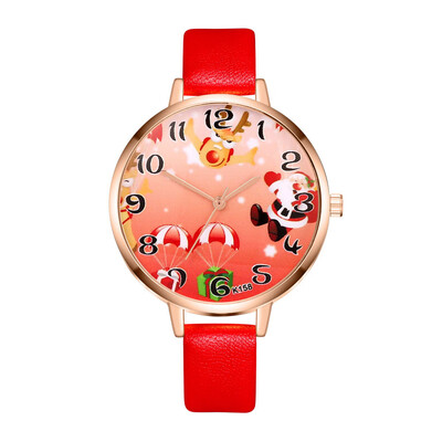 

Hour Clock Watch Women relogio masculino New Christmas Old man Pattern Leather Band Analog Quartz Vogue Watches Dropshipping &Ff