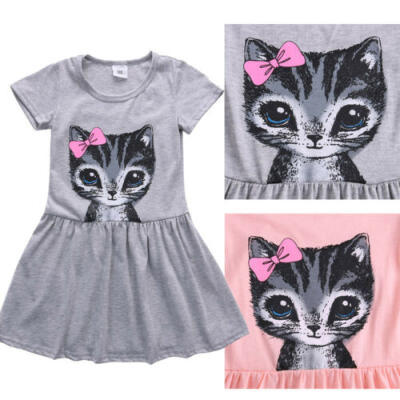 

Baby Toddler Kids Girls Summer Clothes short Sleeve Skirt One Piece Dress