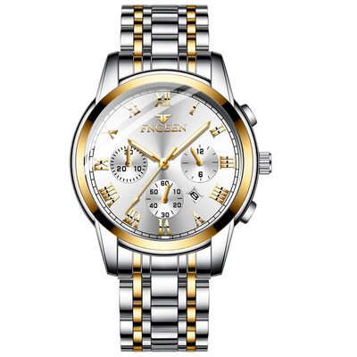 

Gobestart New Luxury Men Fashion Stainless Steel Calendar Multi Needle Sports Quartz Watch