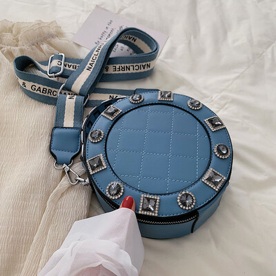 

Premium sense bag style simple texture handbag 2019 new fashion diamond wide shoulder shoulder Messenger bag