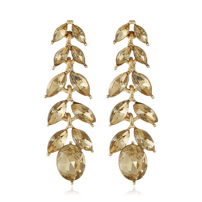 

Olaru Vintage Europe Crystal Stud Earring Women Gold Color Long Christmas Boho Earrings Ear Statement Jewelry Accessories Bijoux