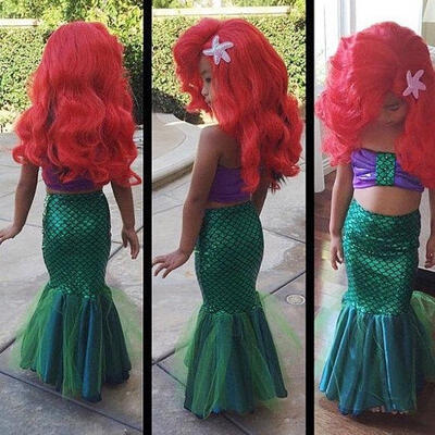 

Lovely Baby Kids Girls Little Mermaid Tail Costume Bikini Set Swimwear Swimsuit Bathing Suit Outfits Dress Gift