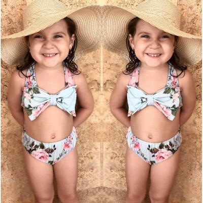 

Kids Girls Floral Bikini Set Swimwear Swimsuit Bathing Suit Swimming Costume