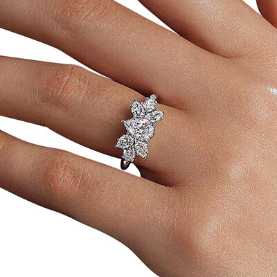

2019 New Fashion Austria Crystal Rings Silver Color Finger Bow Ring Wedding Engagement Cubic Zirconia Rings For Women Wholesale