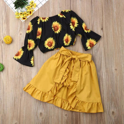 

Summer Autumn Baby Girl Clothes 3Pcs Outfits Set Long Sleece TopsPants Dress