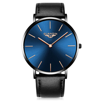 

GUANQIN GS19081 Men Business Retro Water Resistant Leather Band Quartz Watch
