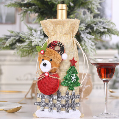 

Siaonvr Merry Christmas Santa Wine Bottle Bag Cover Xmas Festival Party Table Decor Gift