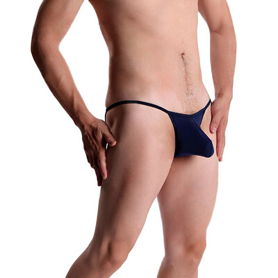 

Mens Sexy Bikini G String Briefs Thongs Low Waist Bulge Pouch Solid Underwear