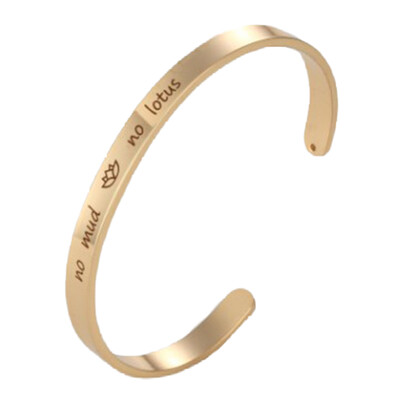 

Creative New Fashion Women Ladies Stainless Steel No Mud No Handcrafted Diy Letter Opening Bangle Bracelet Jewelry Gifts