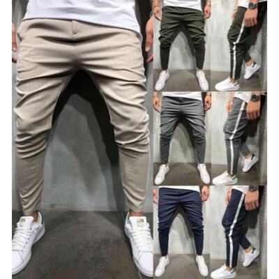 

2018 Fashion Mens Slim Fit Harem Strip Sweat Pants Men Outdoors Jogging Sport Long Men´s Pants 4 Colors